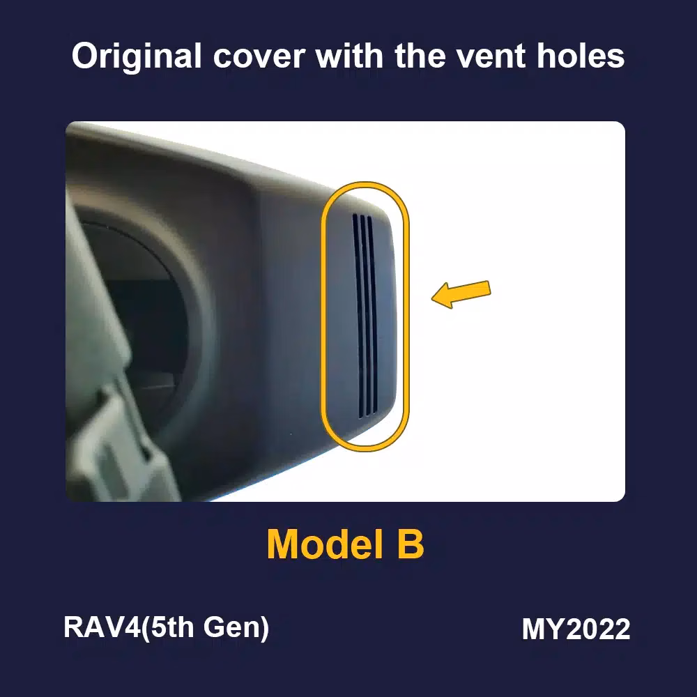 Camera DVR 4K FiTCAMX special conceput pentru Toyota RAV4 2019-2025 model B (cu guri de aerisire pe capac) - imagine 4