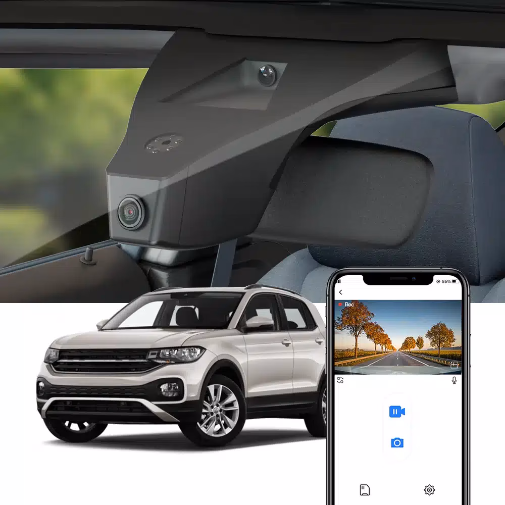 Camera DVR FiTCAMX fata-spate special conceput pentru VW T-CROSS 2018-2024