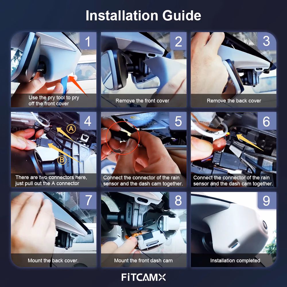 Camera DVR 4K FiTCAMX special conceput pentru Skoda Kodiaq Octavia Scala Kamiq Karoq Codek Enyaq Fabia Superb. Model 6113, negru. - imagine 4